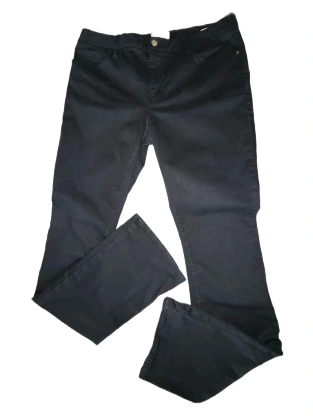 FRAME Le Mini Boot Noir Coated Jeans Black High Rise Stretch Women’s 32 - Picture 5 of 11
